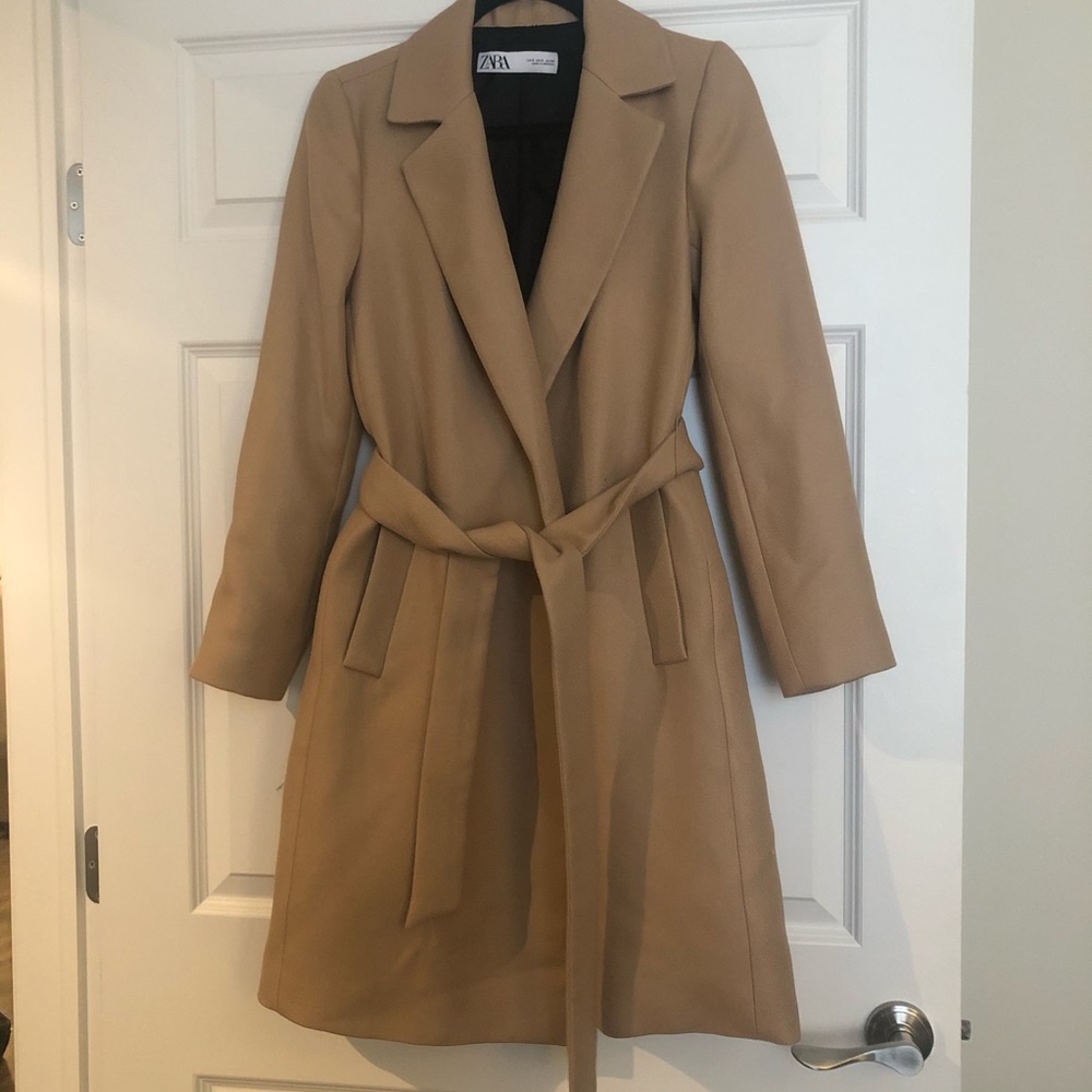 ZARA Belted Coat (Beige/Tan)